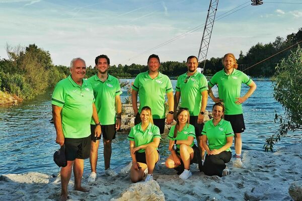 Das bo events Team bei einer XXL Team Challenge Teamevent in München.